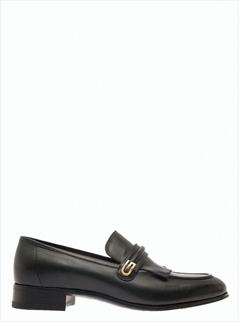 Gucci Leather Loafers With Fringe Detail