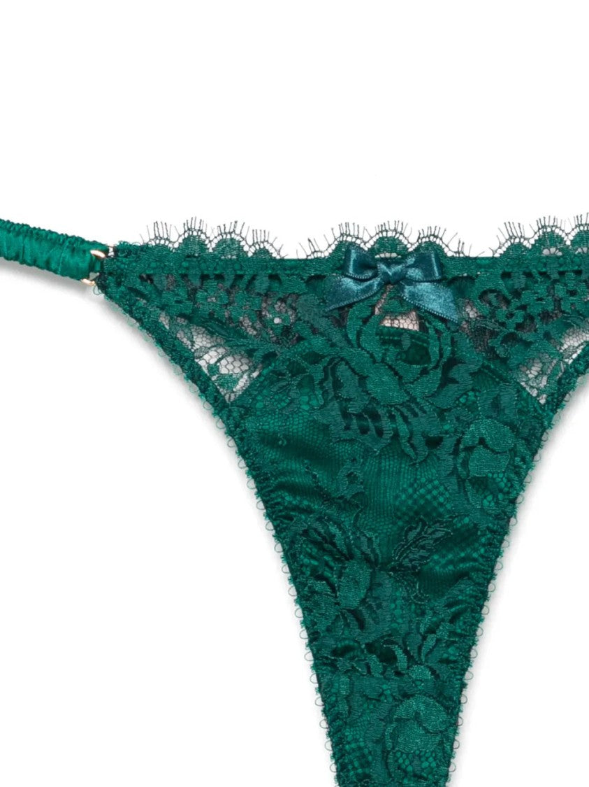 Agent Provocateur Green Solanna Floral Lace Viscose-Blend Panties