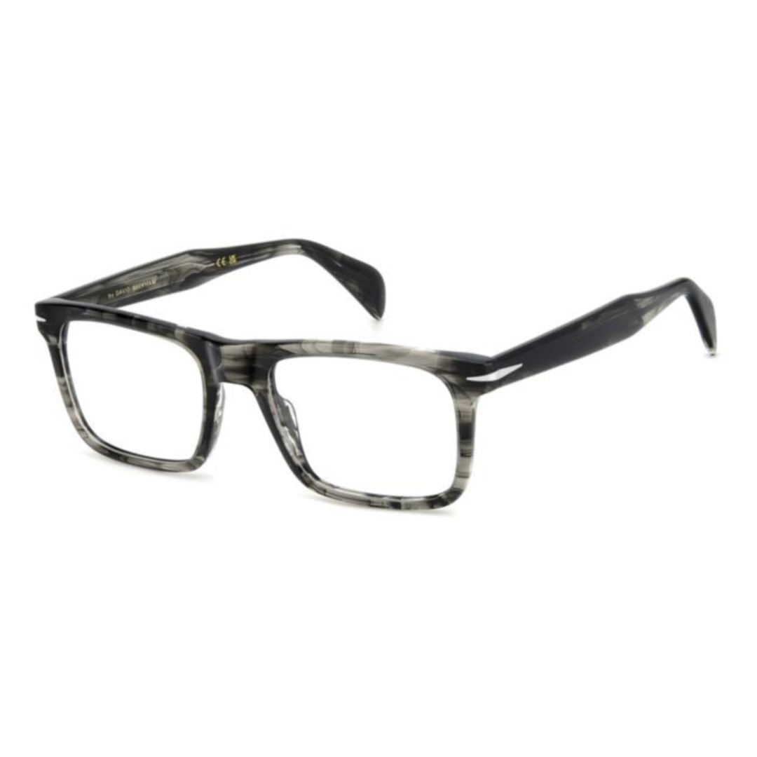 David Beckham Marbled Grey/Black Db1191 Rectangular Acetate Eyeglasses