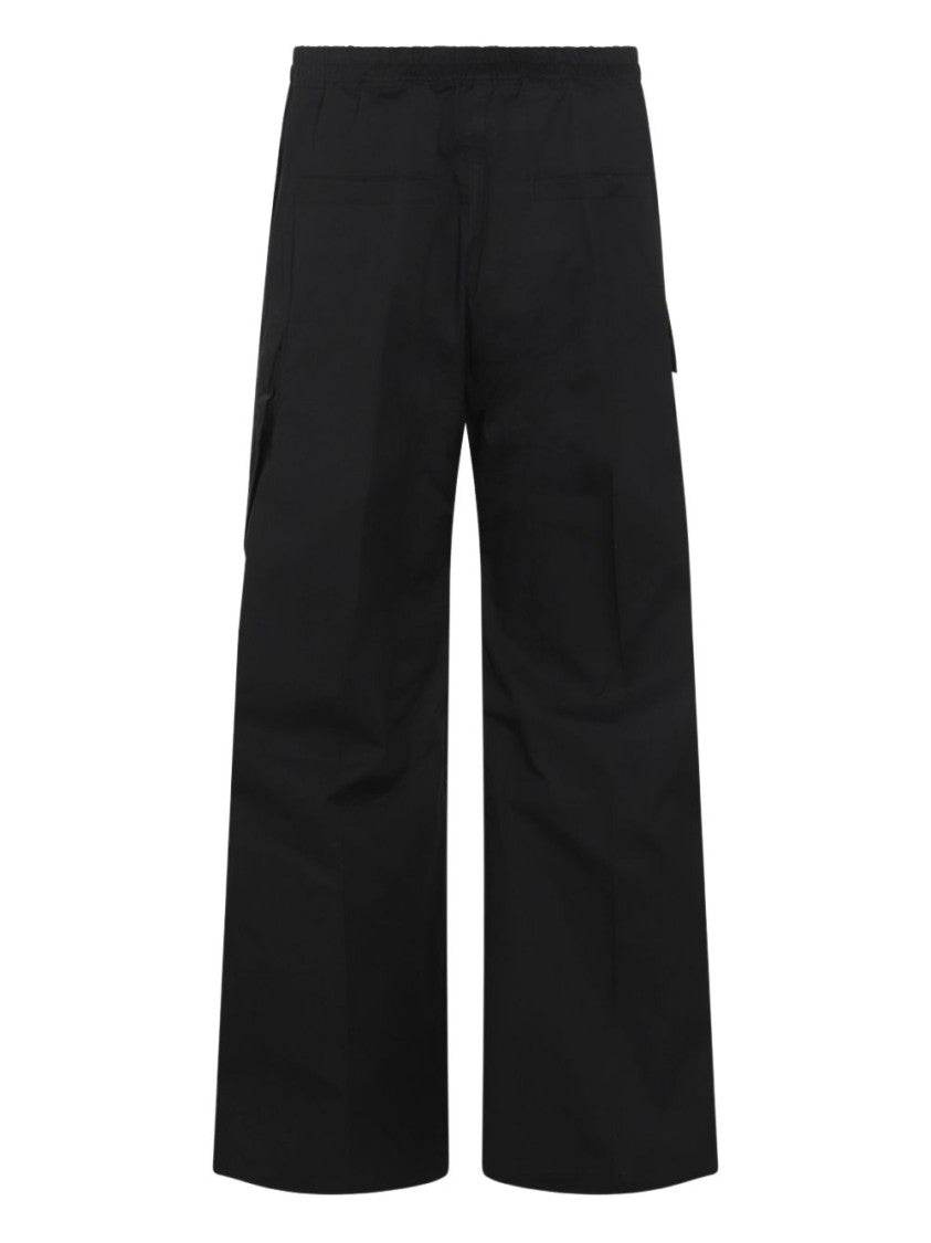 Rick Owens Relaxed-Fit Black Trousers With Cargo Pockets