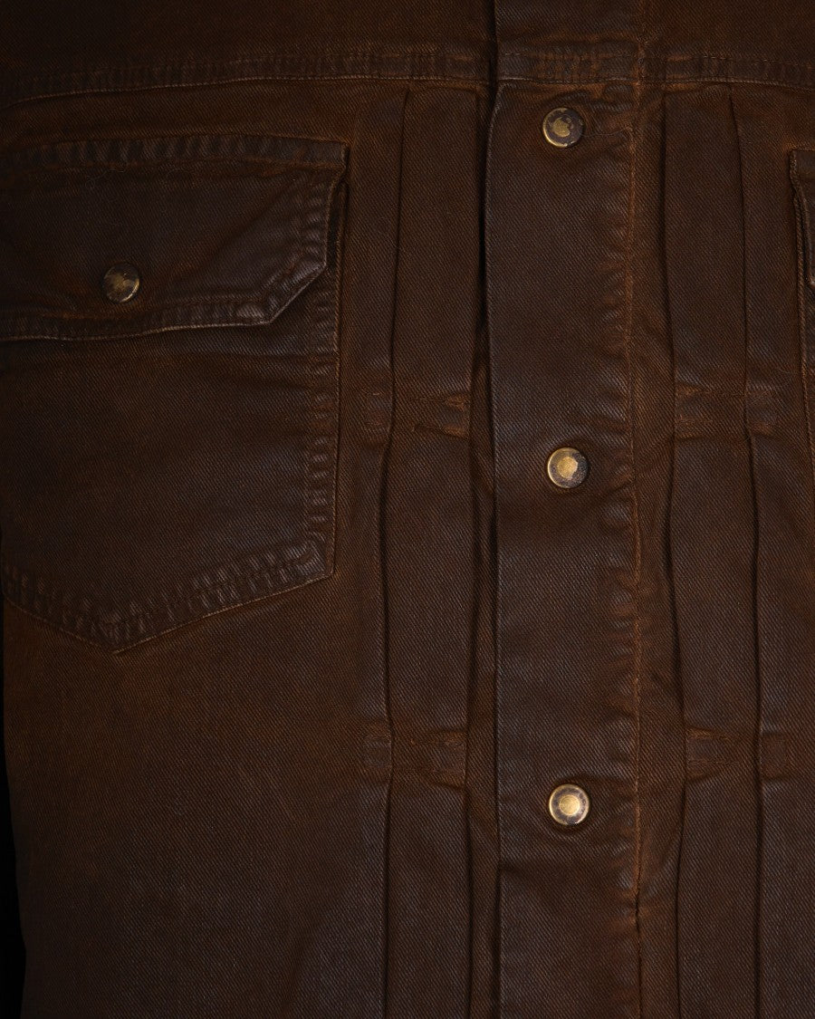 Cycle Saki Trucker Jacket In Waxed Bull Denim