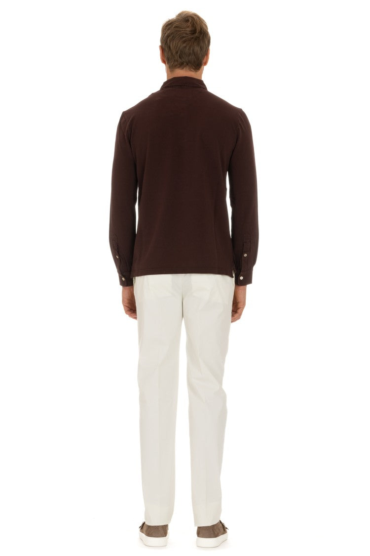 Ballantyne Cotton Piquet Long Sleeve Polo