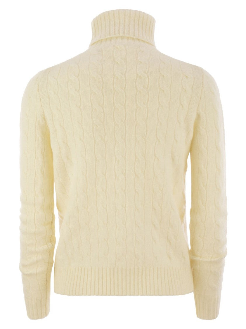 Polo Ralph Lauren Wool And Cashmere Cable-Knit Turtleneck Sweater