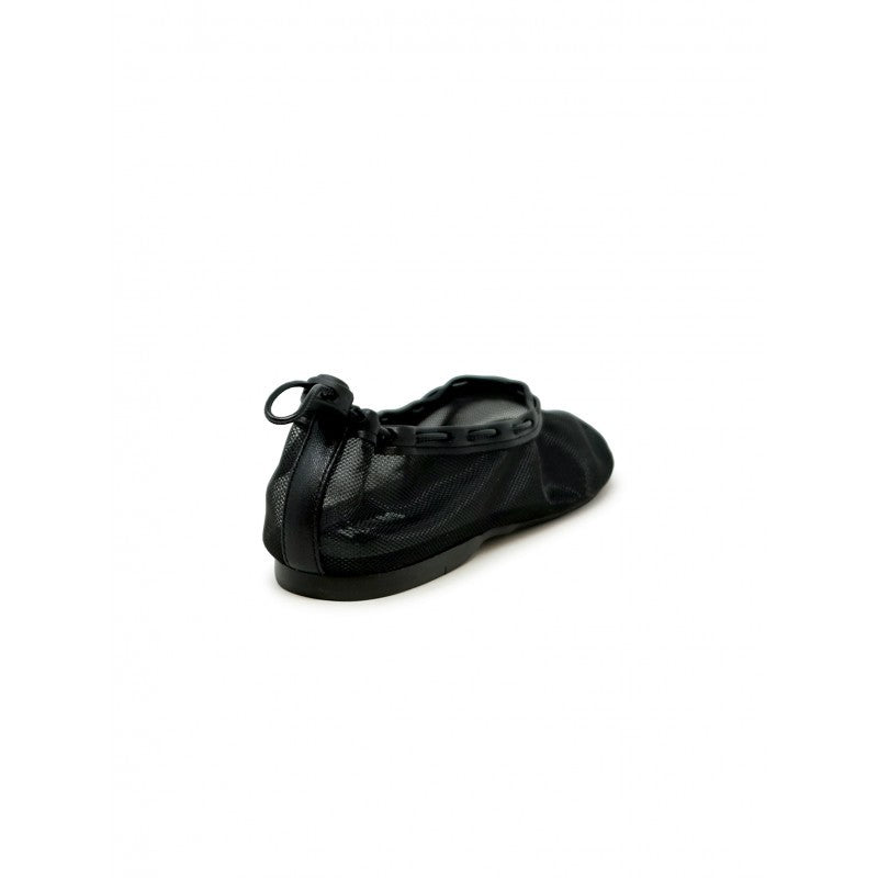 Alohas Black Fabric/Leather Lorain Ballet Flat Shoes