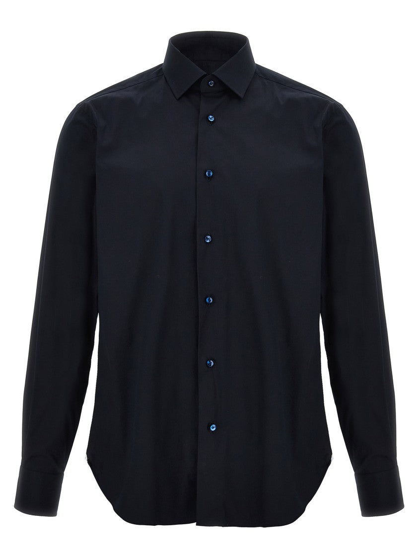 Barba Tailored Stretch Cotton Blend Poplin Shirt