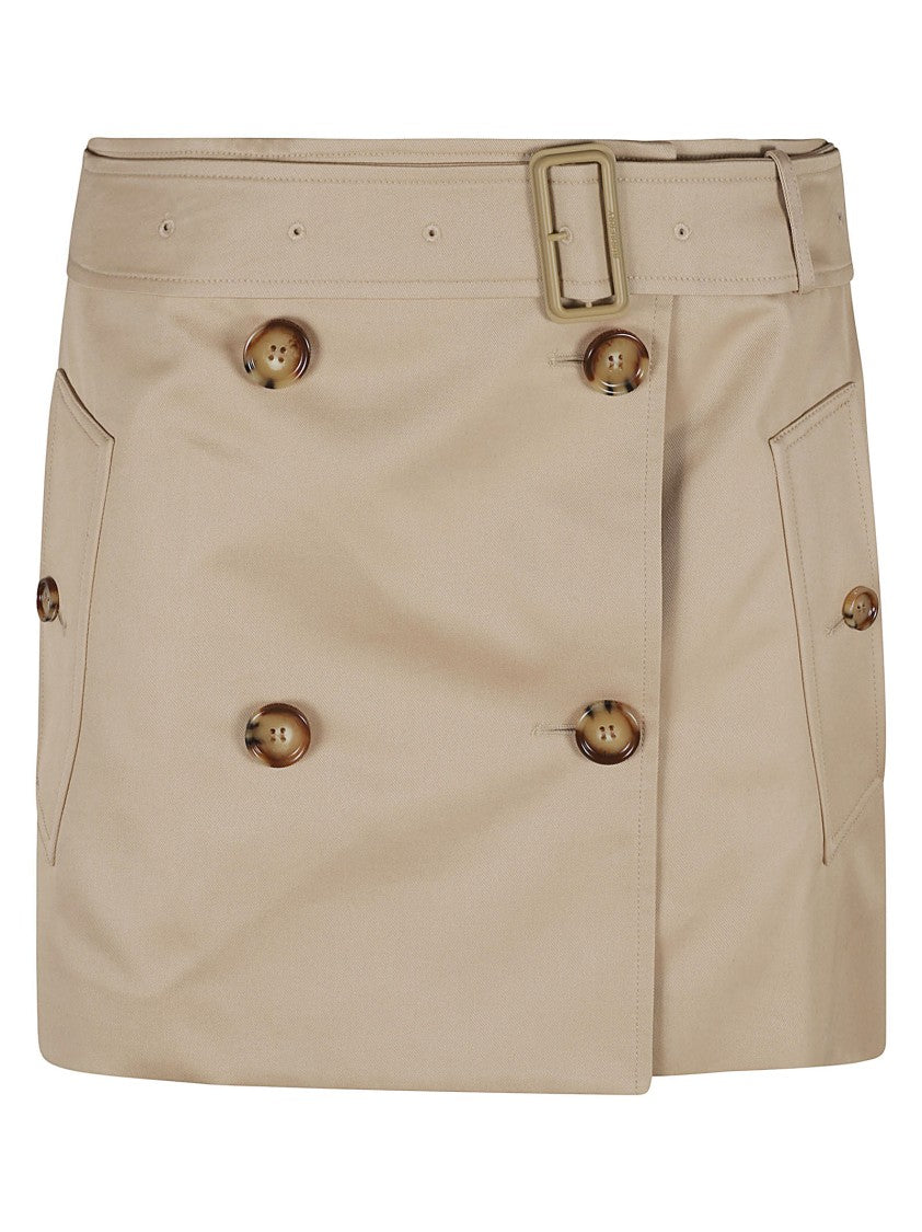Burberry Tailored High-Waist Skirt With Double-Breasted Closure