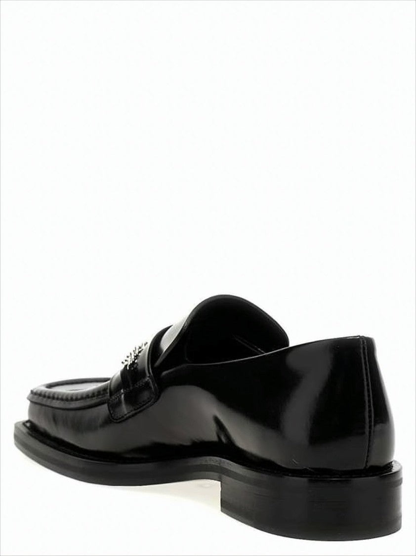 Martine Rose Sleek Polished Leather Loafers With Square Toe