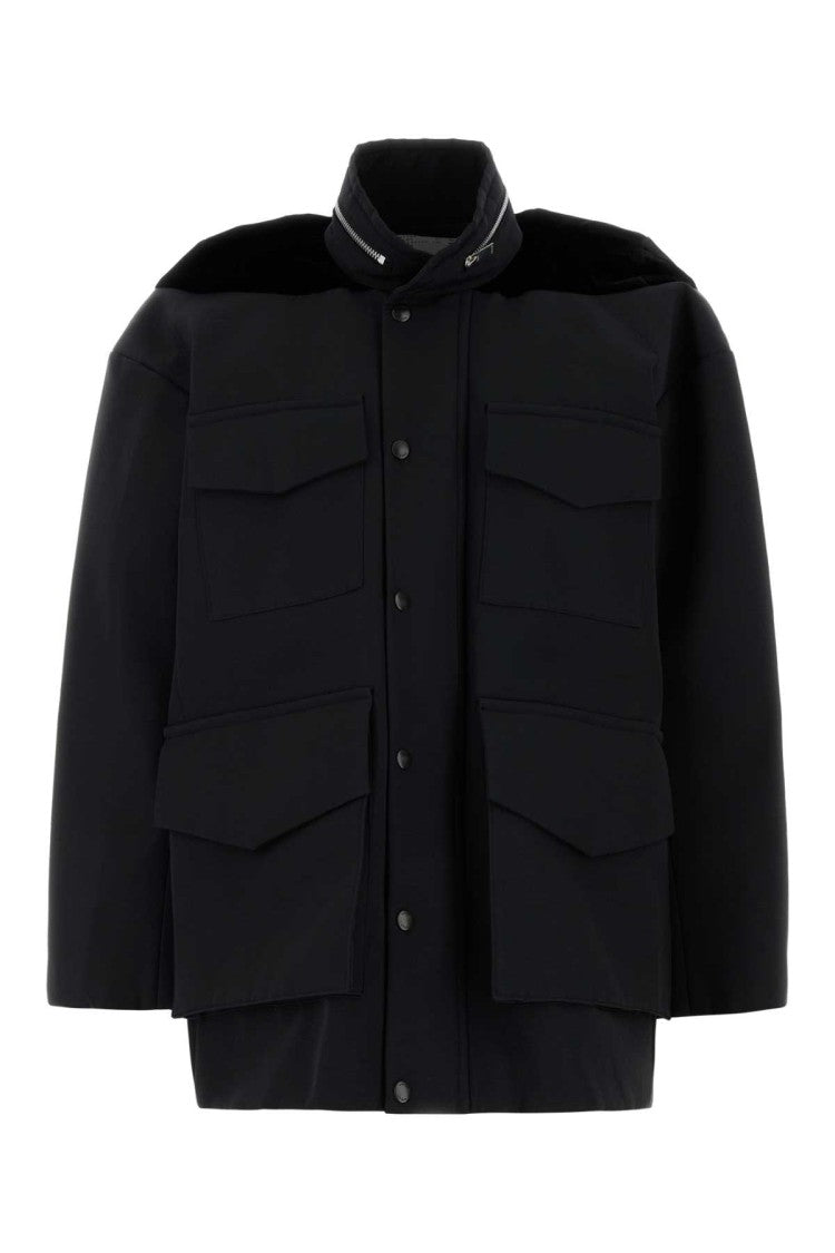 Sacai Black Grosgrain Oversize Jacket