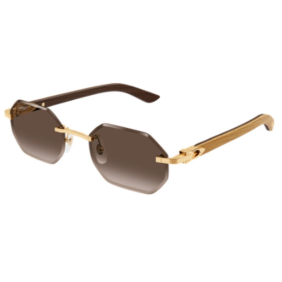 Cartier Octagonal Rimless Sunglasses With Gradient Lenses
