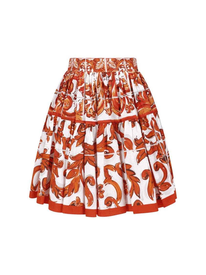 Dolce & Gabbana Multicolor Majolica Printed Mini Skirt