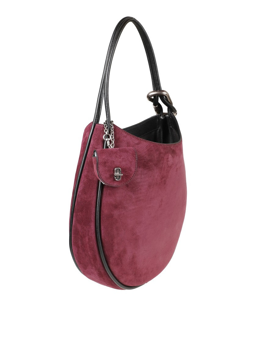 Marc Jacobs Crescent-Shaped Purple Suede Handbag With Black Trim