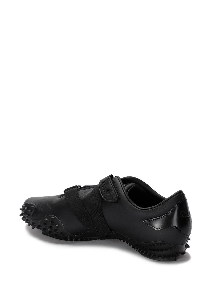 Puma Black Leather Sneakers With Strap Closure