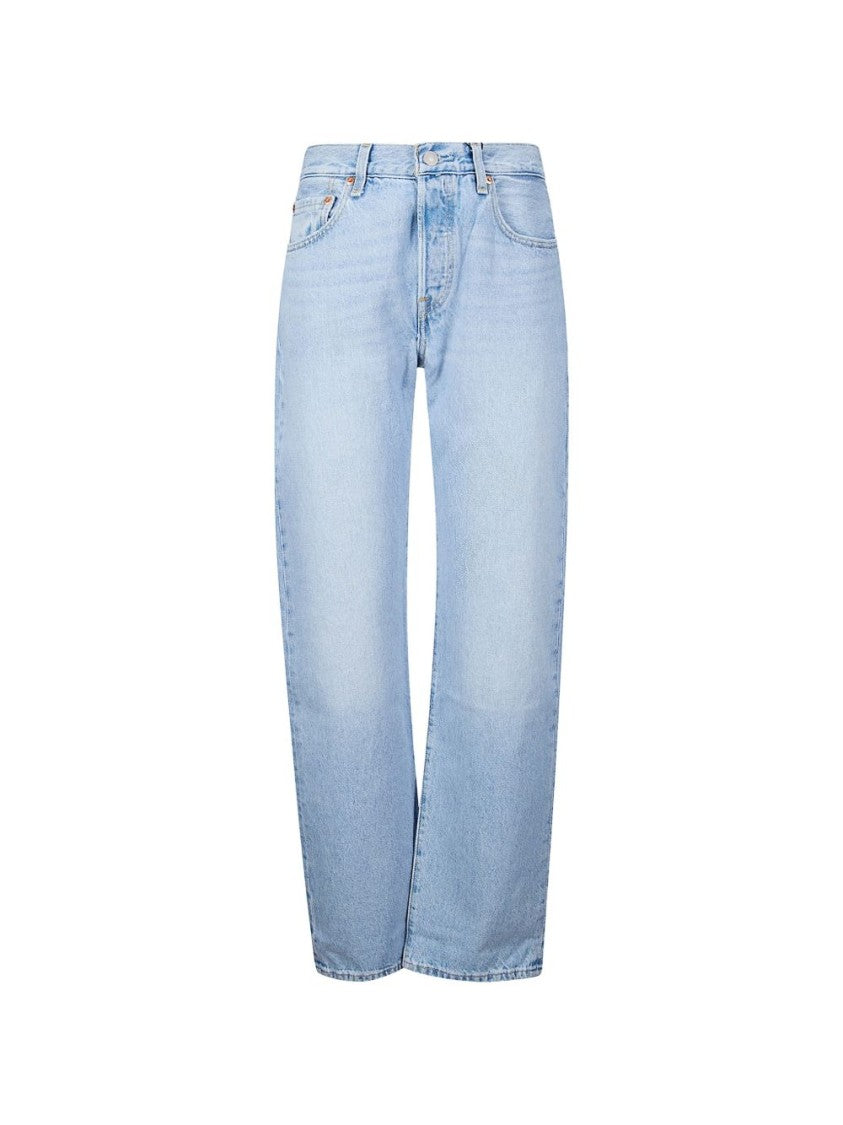 Levi's Light Blue Jeans With Button Fly And Straight Leg Cut
