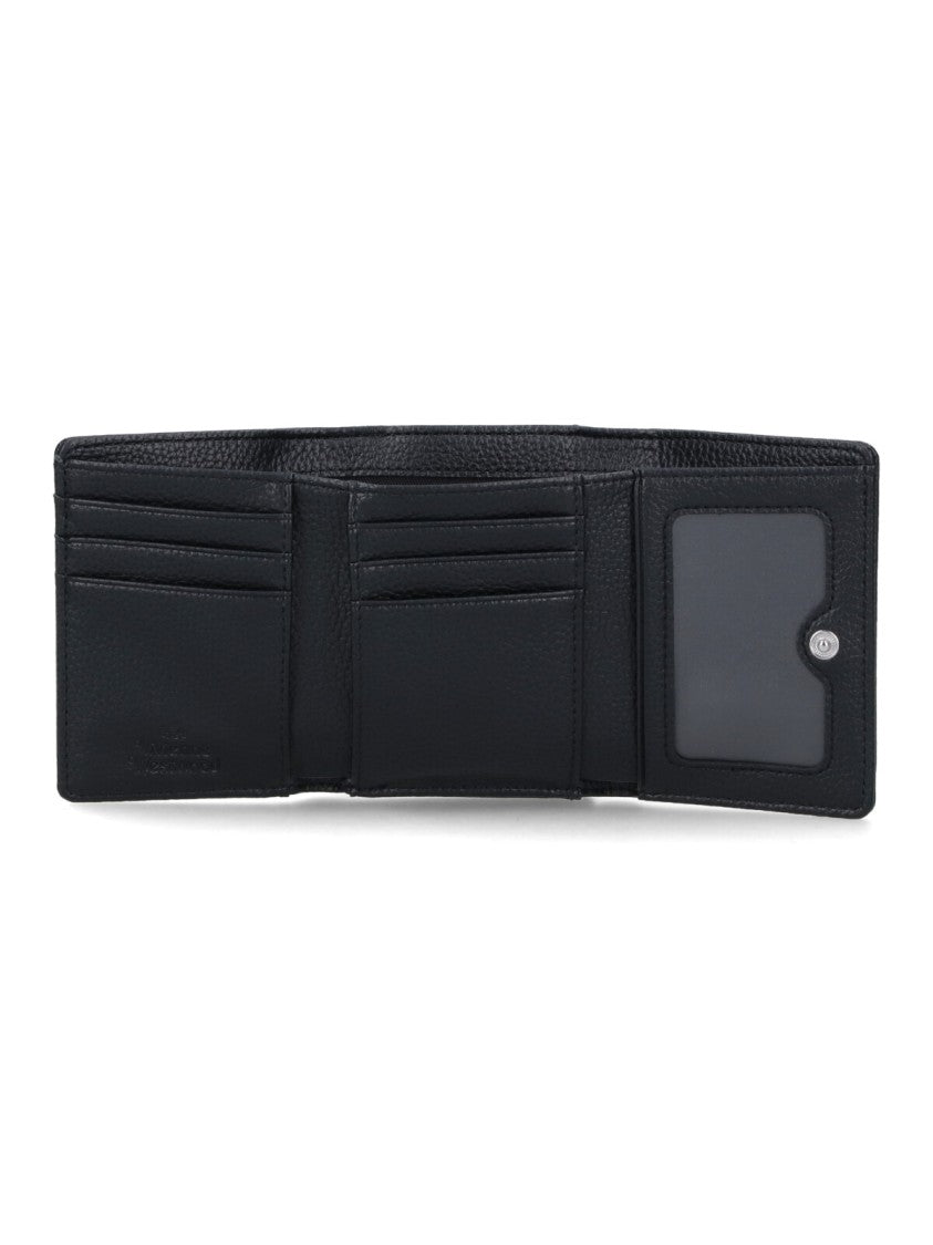Vivienne Westwood Textured Black Tri-Fold Wallet