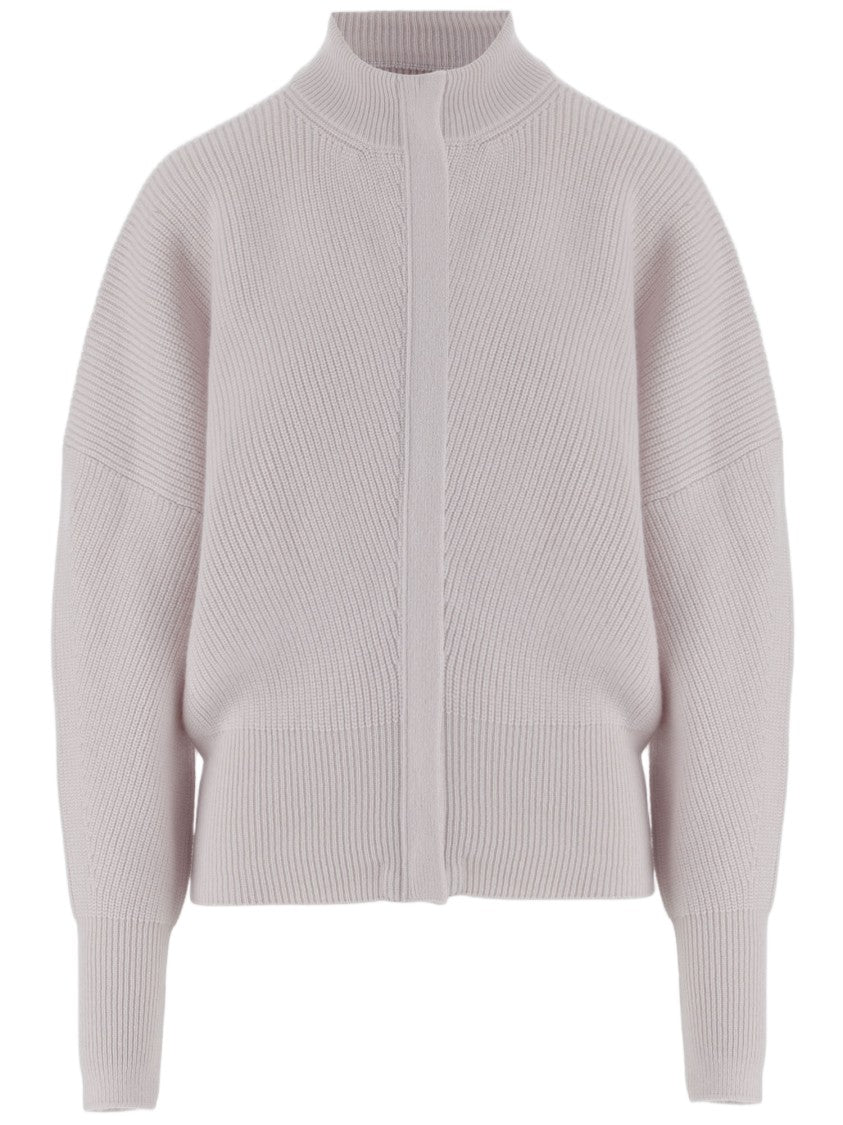 Sa Su Phi Beige Cropped Balloon Sleeve Cashmere Sweater