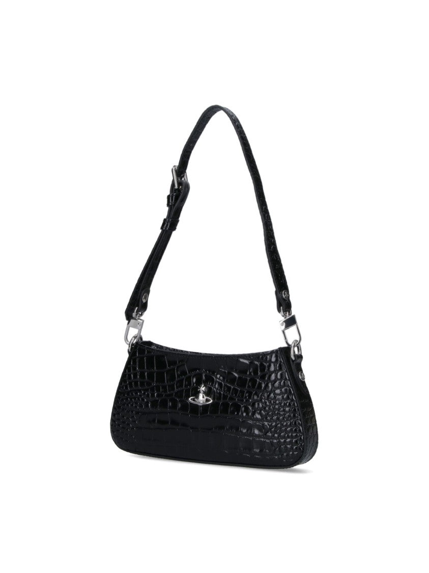 Vivienne Westwood "Tasha" Shoulder Bag In Black Calfskin