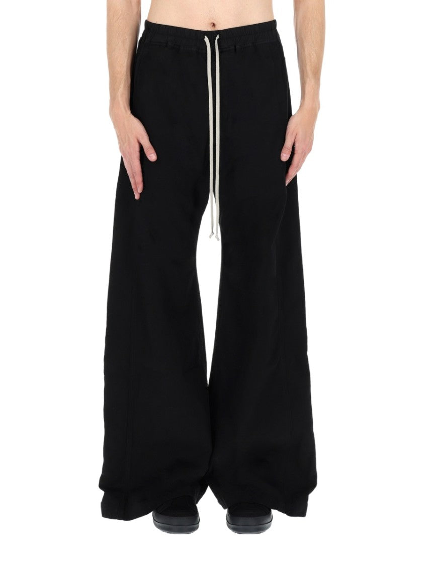 Drkshdw By Rick Owens Wide Pusher Black Cotton Snap Pants
