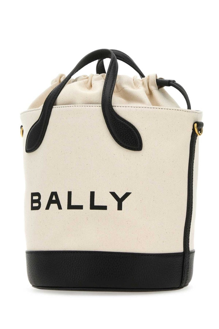 Bally Ivory Canvas Bar Bucket Bag