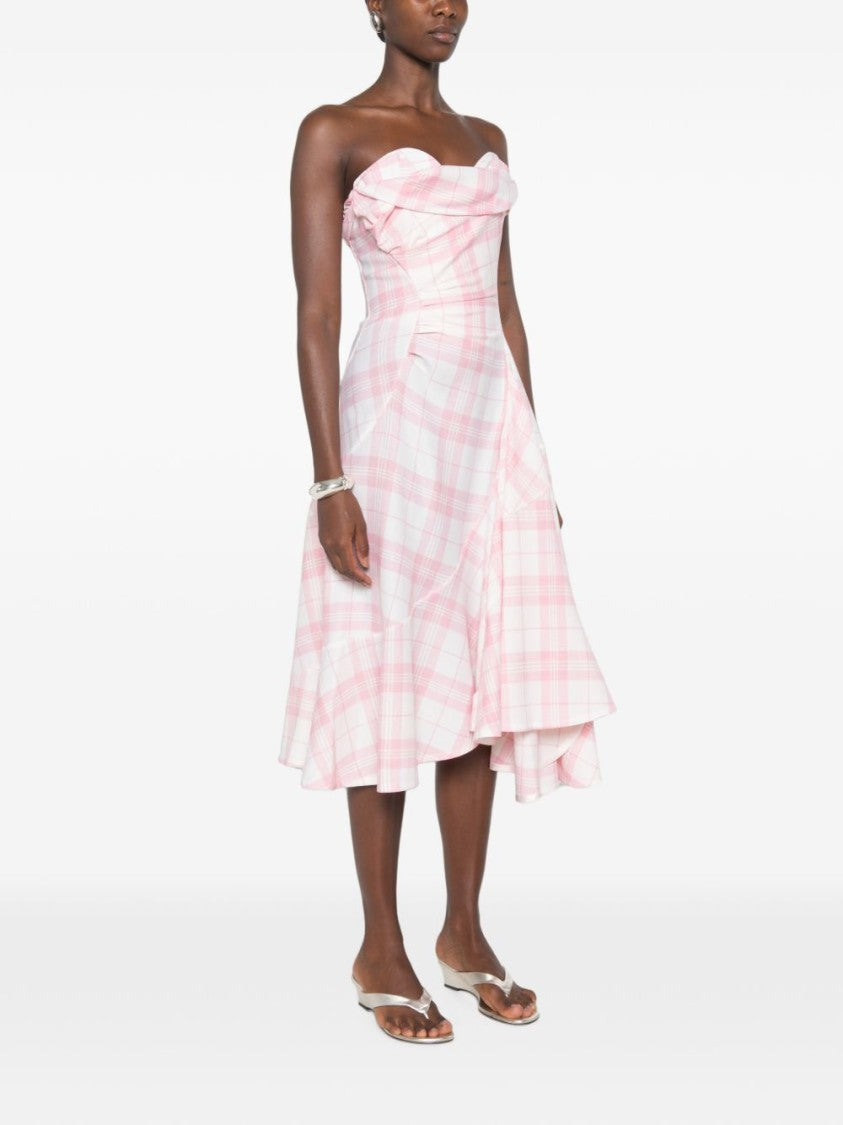 Vivienne Westwood Strapless Midi Dress With Draped Neckline