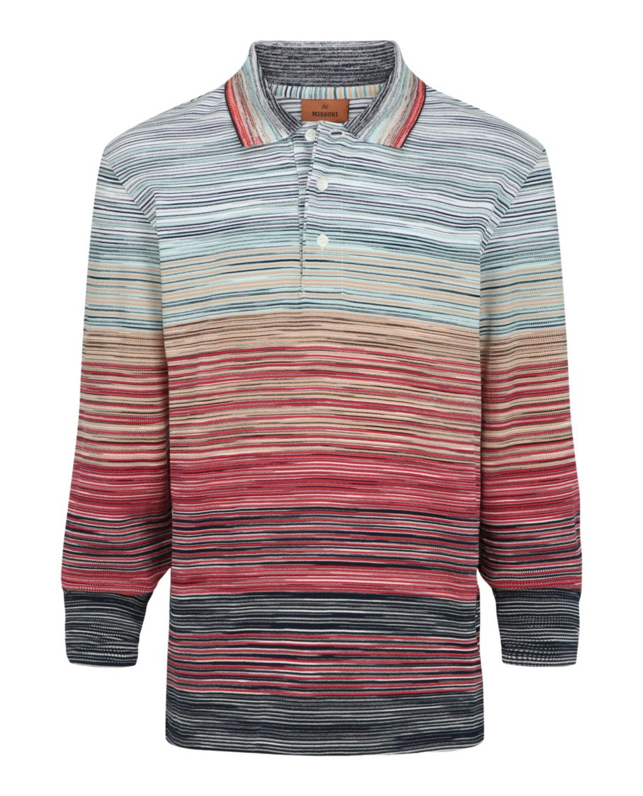 M Missoni Zig Zag Long Sleeve Polo