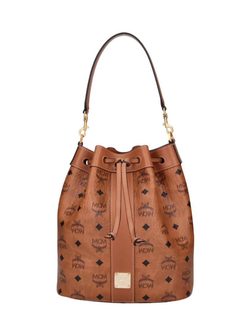 Mcm Brown Dessau Monogram Visetos Bucket Bag