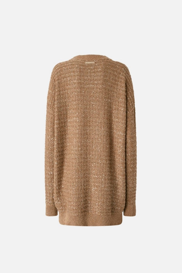 Pinko Textured Knit Sweater With Deep V-Neckline