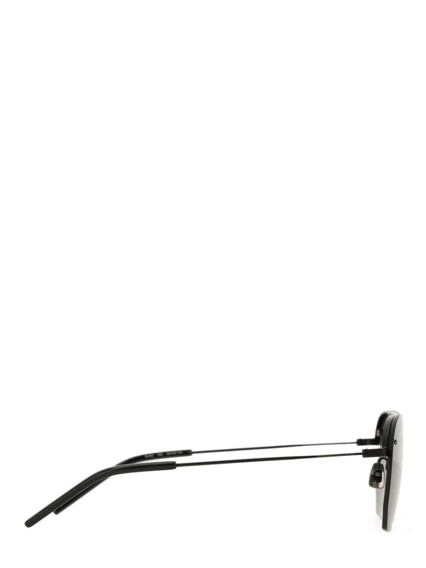 Saint Laurent Geometric Frame Sunglasses With Double Bridge Design