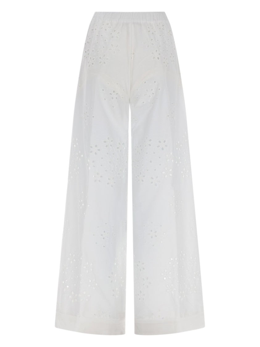 Herno Sangallo Eyelet Embroidery Wide-Leg Pants