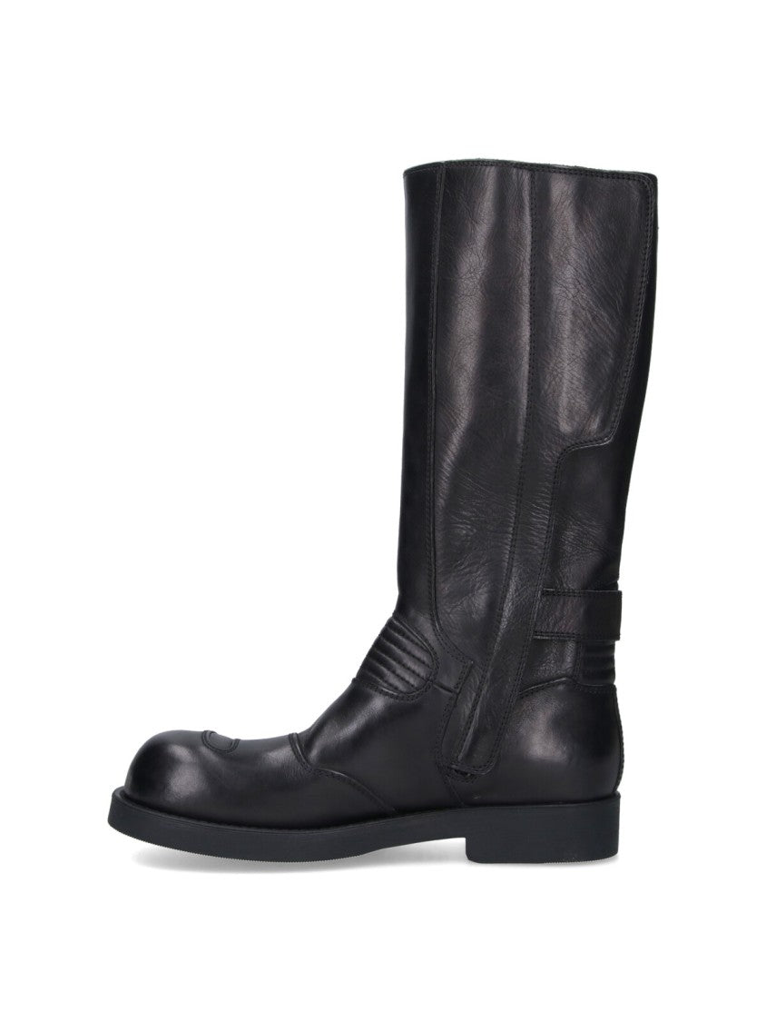Mm6 By Maison Margiela Timeless All-Black Boots With Classic Silhouette