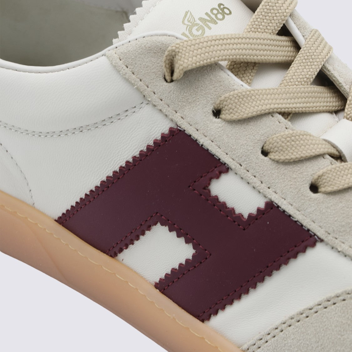 Hogan Low-Top Sneakers With Beige Suede Overlays