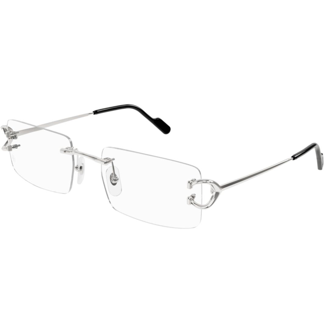 Cartier Rimless Rectangular Eyeglasses With Distinctive Metal Detail