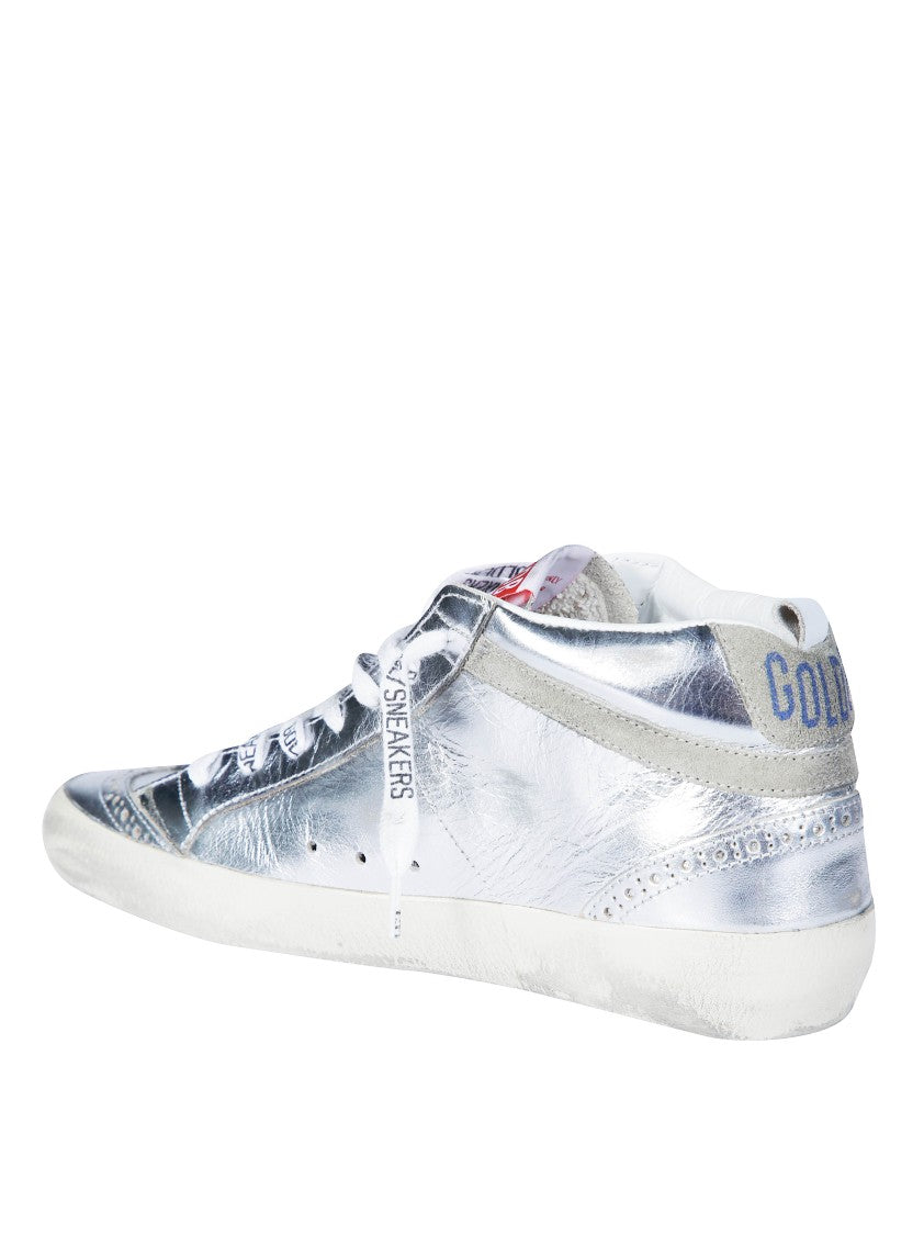 Golden Goose Mid Star Laminated Upper Spur Suede Star Sneakers