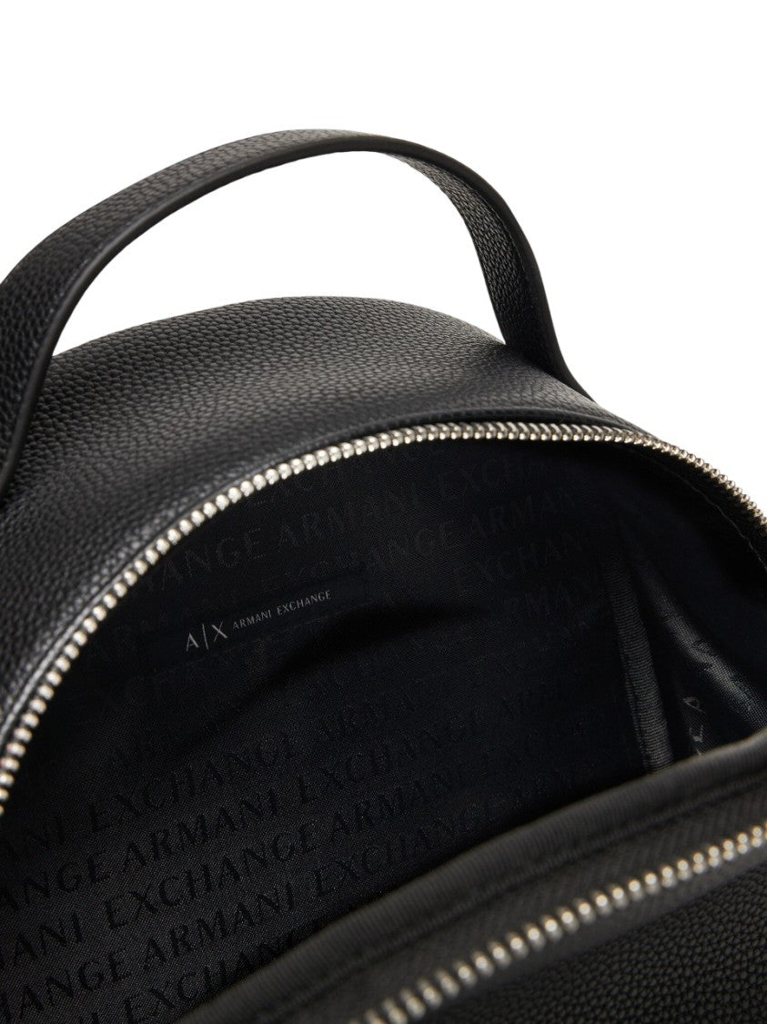 Armani Exchange Textured Black Polyester Backpack