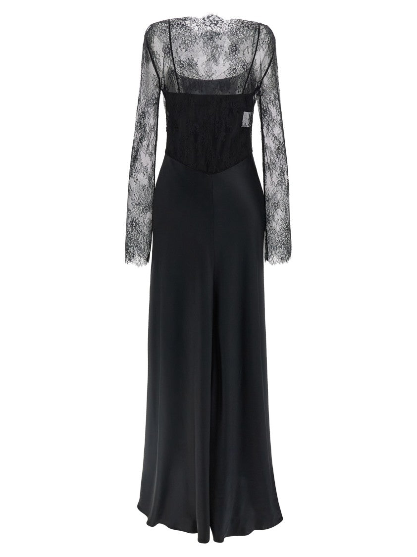 Alberta Ferretti Lace Satin Dress