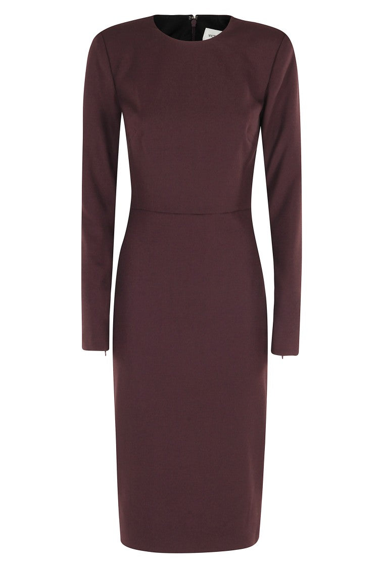 Victoria Beckham Structured Shoulder Pad Midi Dress