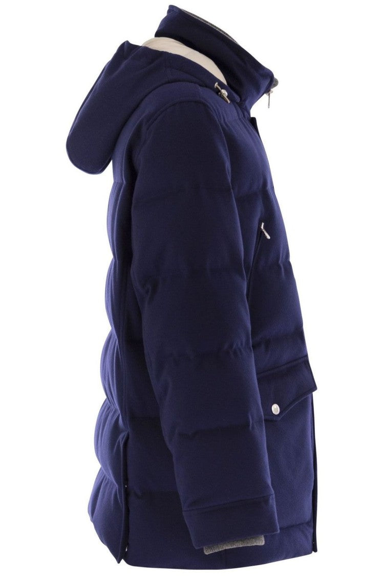 Brunello Cucinelli Quilted Padded Jacket With High Collar And Hood