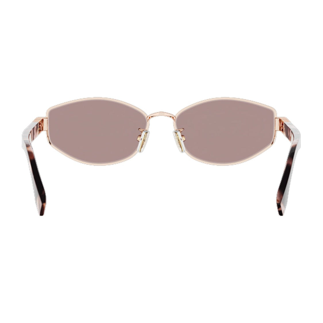 Fendi Pink Tube Fe40216u Geometric Metal Sunglasses