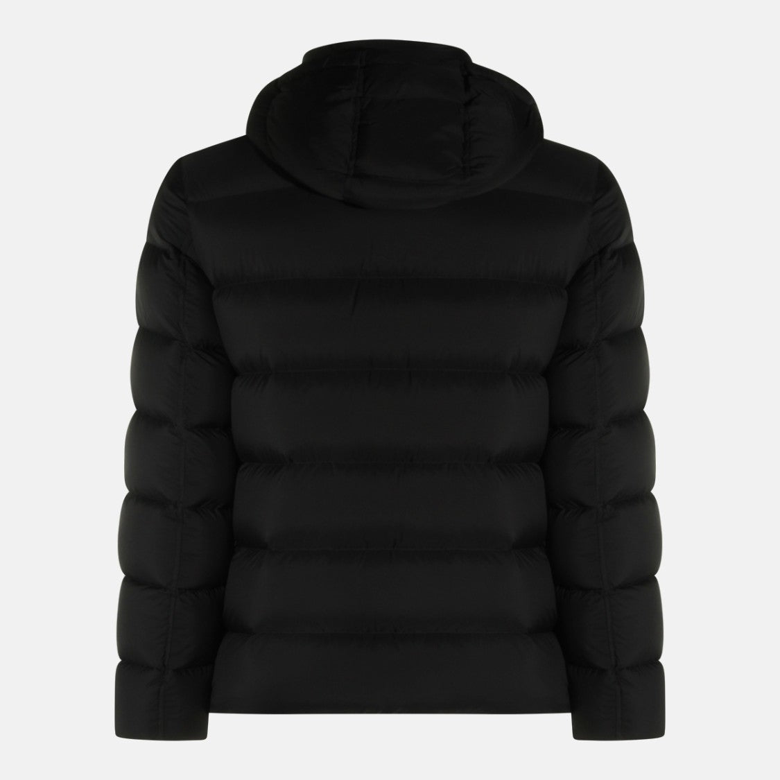 Herno Fitted Black Puffer Jacket With Hood And Quilted Padding