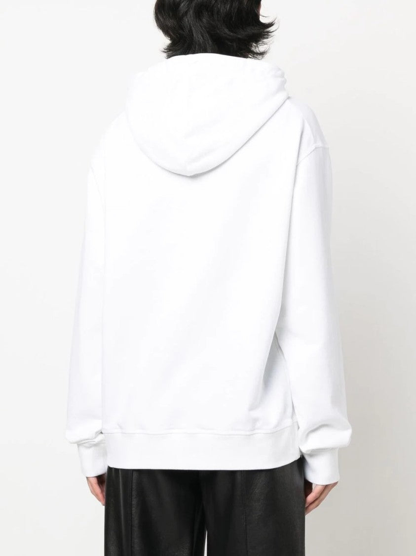 Dsquared2 Lightweight White Hoodie With Bold Logo