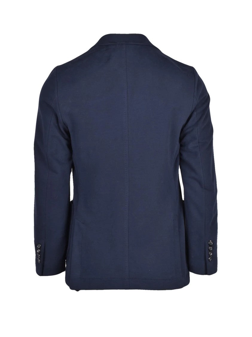 Circolo 1901 Navy Blue Unlined Stretch Cotton Sweatshirt Jacket