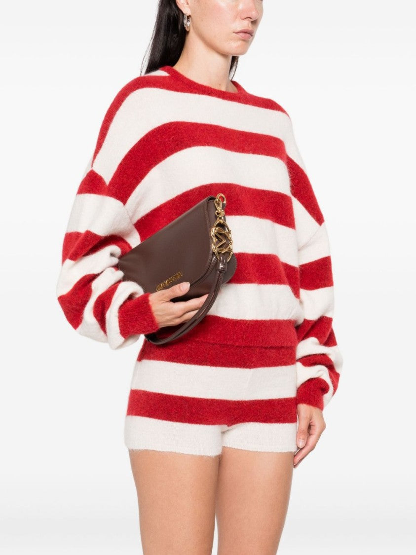 Love Moschino Structured Brown Shoulder Bag With Gold-Tone Accents