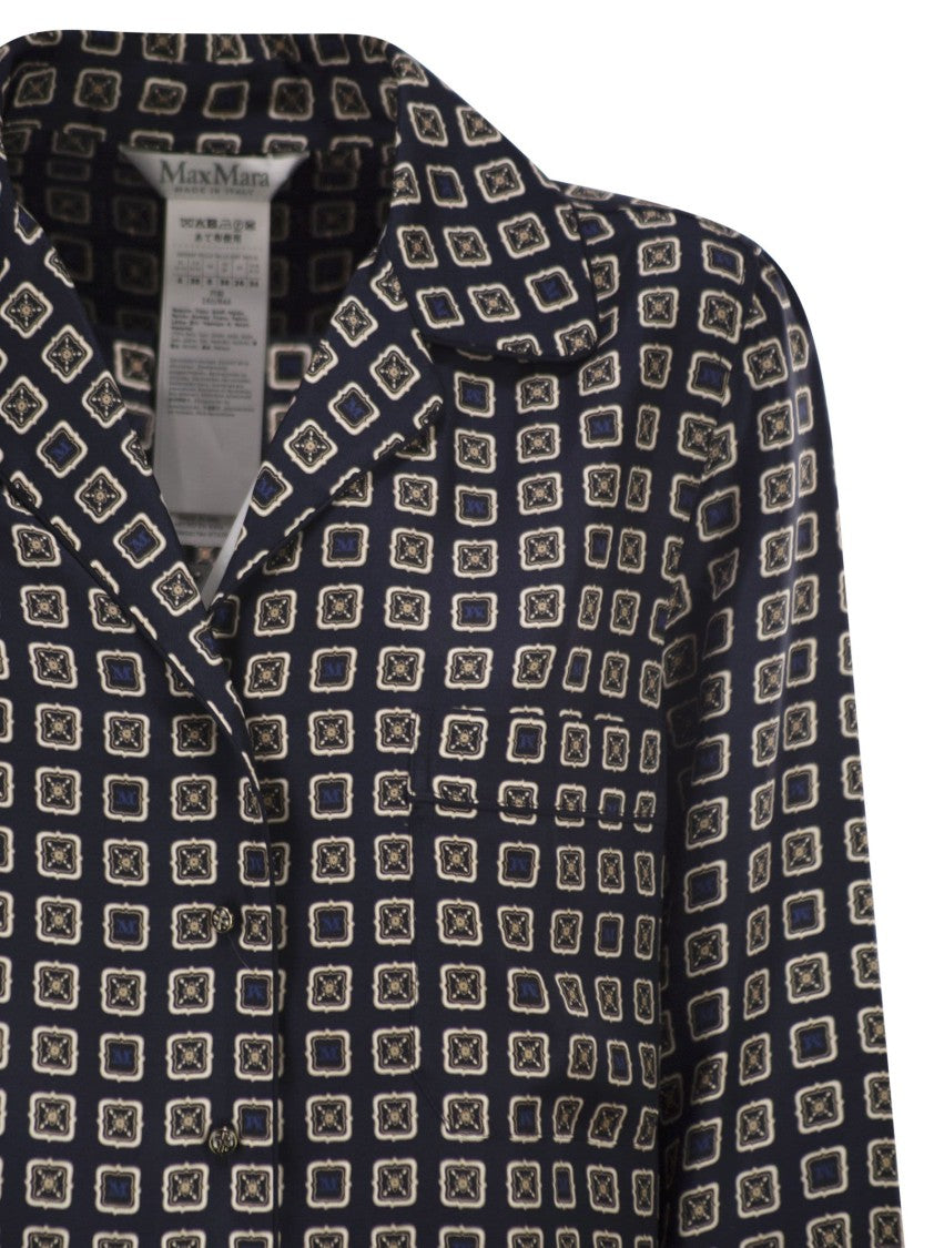 Max Mara Mxmdisco - Semi-Fitted Printed Silk Shirt
