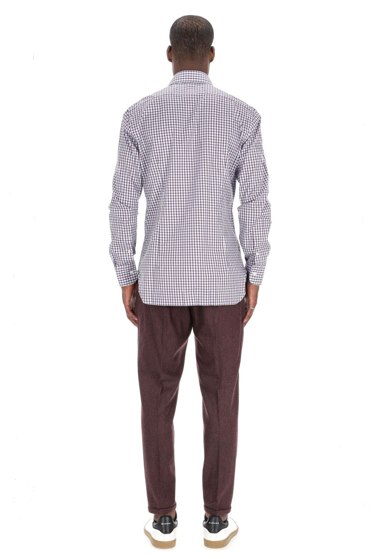 Barba Culto Line Micro Pattern Cotton Shirt