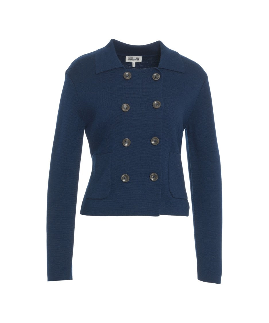 Baum Und Pferdgarten Double-Breasted Cardigan With Elegant Lapel And Flap Pockets