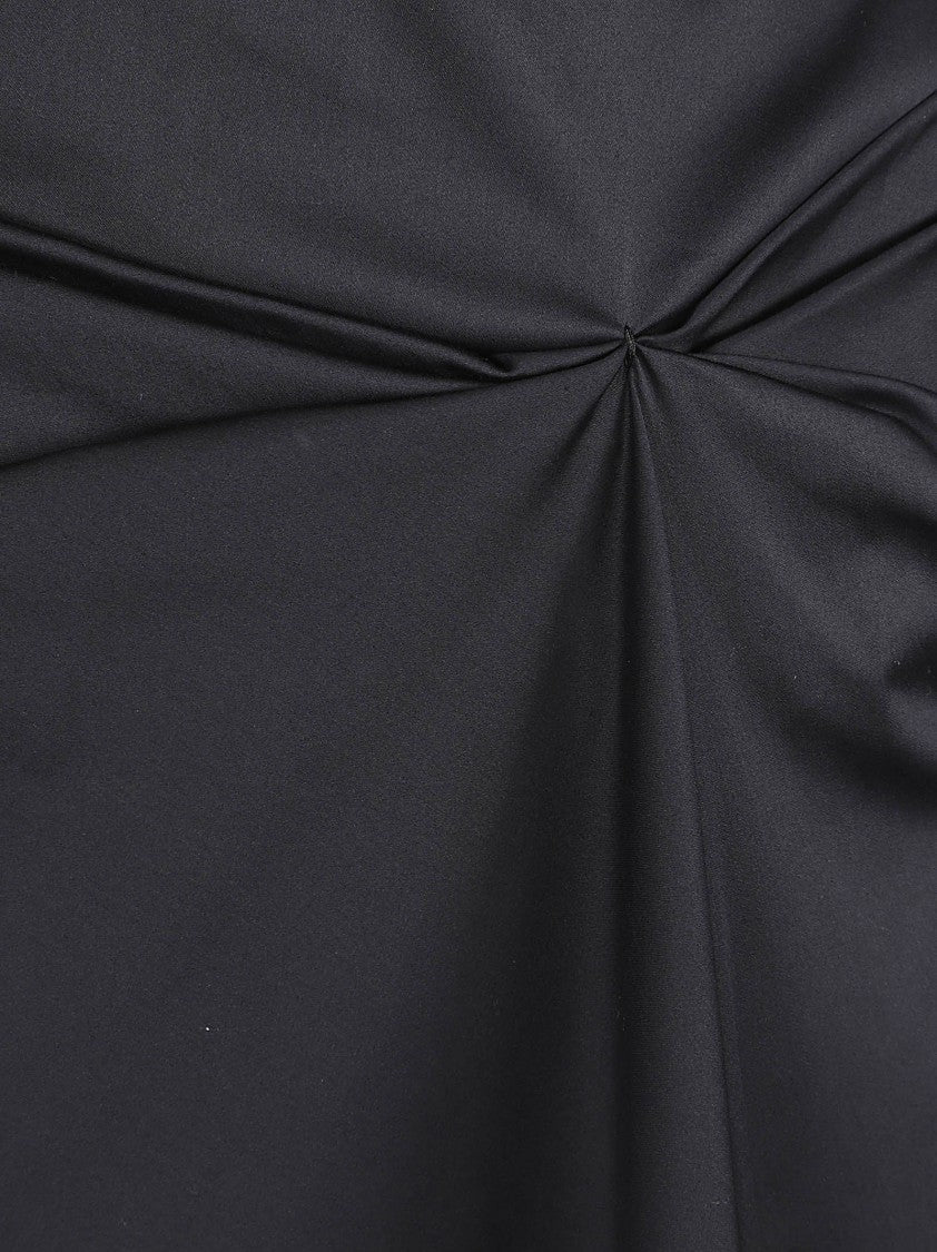 Max Mara Gathered Detail Black Skirt With Concealed Zipper