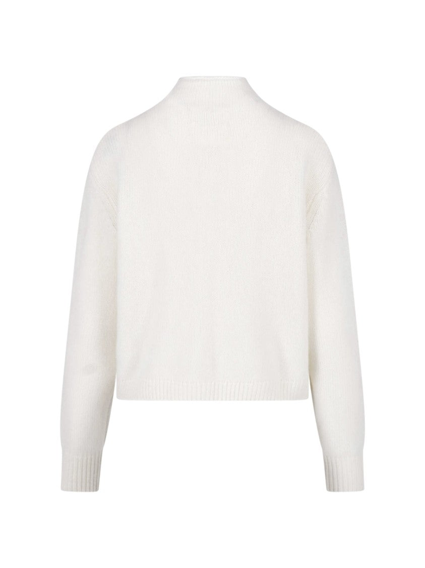 Lisa Yang Cropped Ribbed Button-Up Knit Sweater