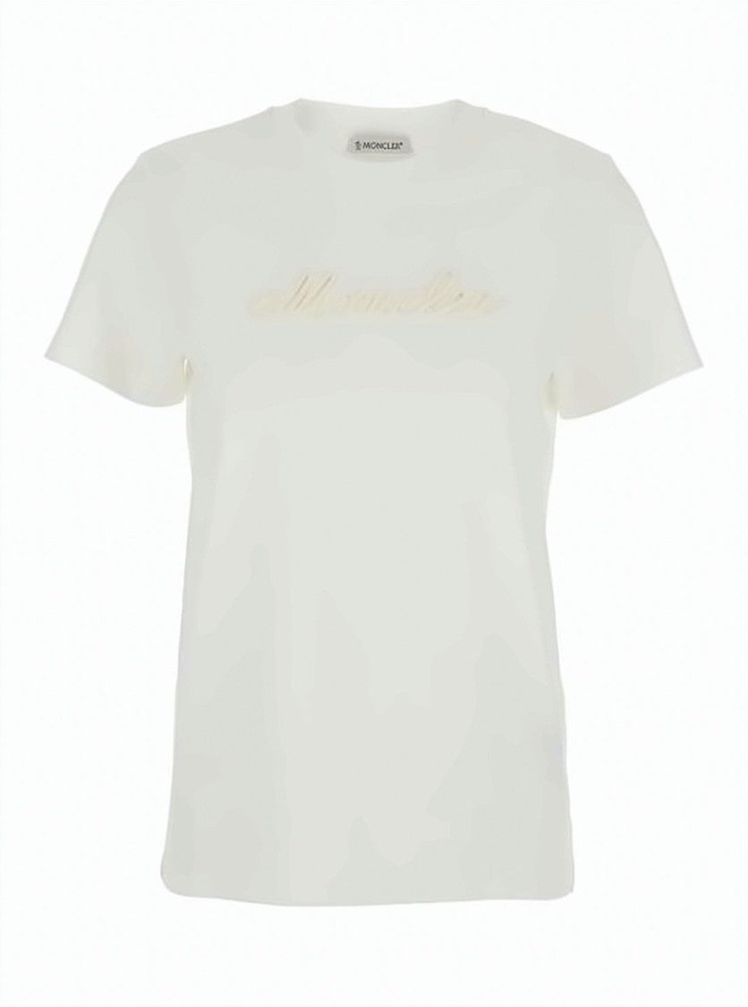 Moncler Short-Sleeved Minimalist T-Shirt With Embroidered Detail
