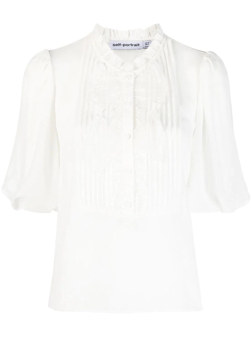 Self-Portrait White Chiffon Top