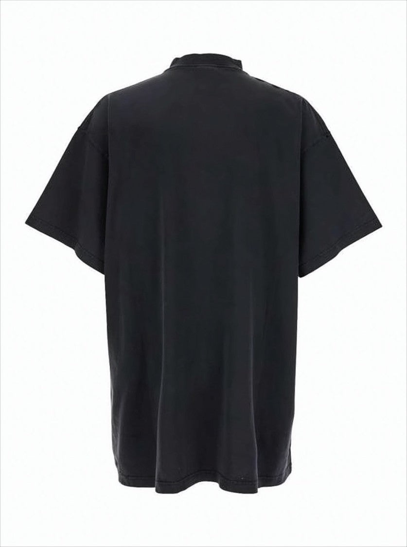 Balenciaga Short-Sleeve T-Shirt With Distressed Neckline