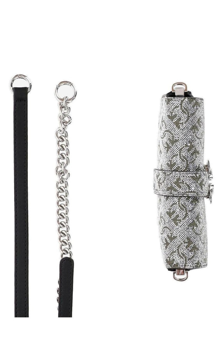 Pinko Modern Minimalist Silver Bag With Reflective Surface